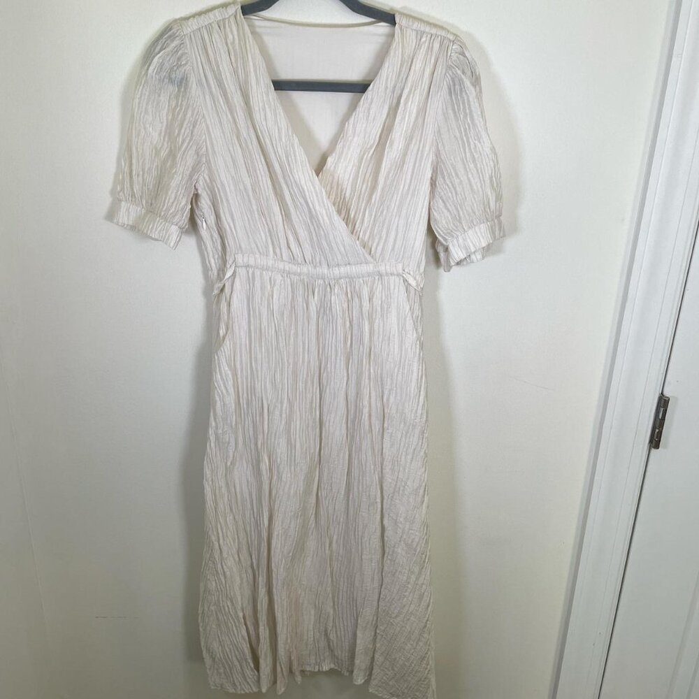 Lemon Tree Ivory Textured Midi Dress